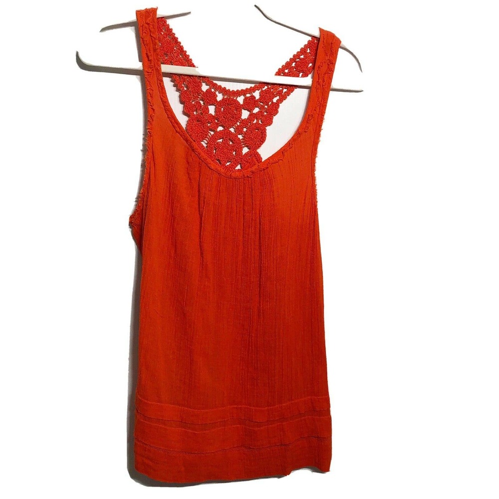 Anthropologie Edme Esyllte Orange Crochet Tank